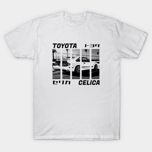 TOYOTA CELICA 2800GT A60 Black 'N White 3 T-Shirt by Cero